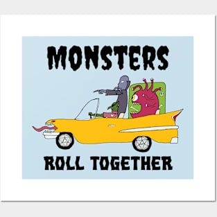 Monsters Roll Together Posters and Art